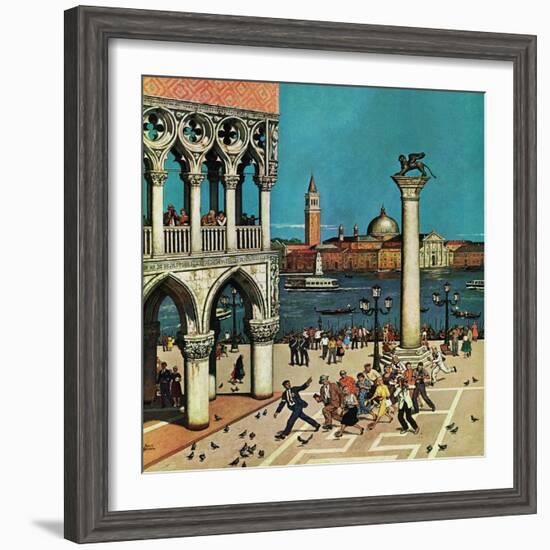 "American Tourists in Venice," June 10, 1961-Amos Sewell-Framed Giclee Print