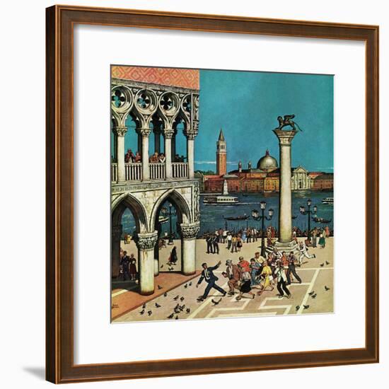 "American Tourists in Venice," June 10, 1961-Amos Sewell-Framed Giclee Print