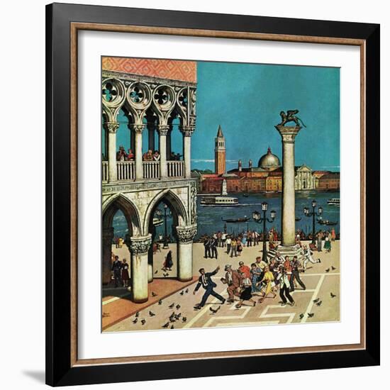 "American Tourists in Venice," June 10, 1961-Amos Sewell-Framed Giclee Print