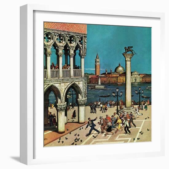 "American Tourists in Venice," June 10, 1961-Amos Sewell-Framed Giclee Print