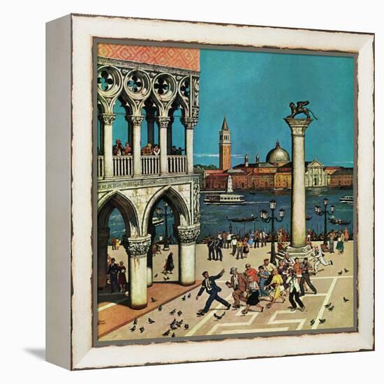 "American Tourists in Venice," June 10, 1961-Amos Sewell-Framed Premier Image Canvas