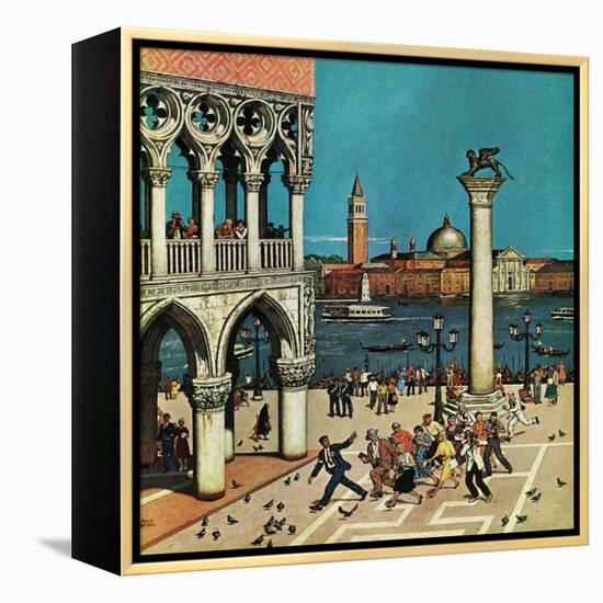 "American Tourists in Venice," June 10, 1961-Amos Sewell-Framed Premier Image Canvas