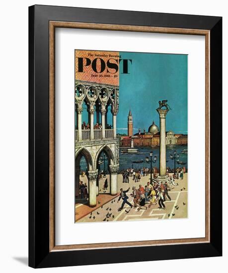 "American Tourists in Venice," Saturday Evening Post Cover, June 10, 1961-Amos Sewell-Framed Giclee Print