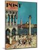 "American Tourists in Venice," Saturday Evening Post Cover, June 10, 1961-Amos Sewell-Mounted Giclee Print