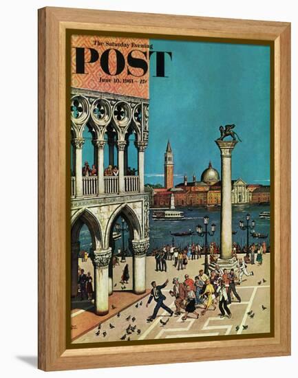 "American Tourists in Venice," Saturday Evening Post Cover, June 10, 1961-Amos Sewell-Framed Premier Image Canvas