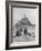 American Travelers Building a Sand Replica of France's Medieval Abbey at Mont Saint Michel-Yale Joel-Framed Photographic Print