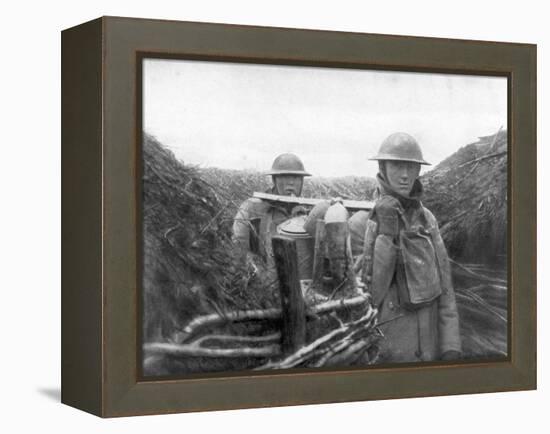 American Troops at the Front Delivering Soup to their Comrades, 1917-1918-null-Framed Premier Image Canvas