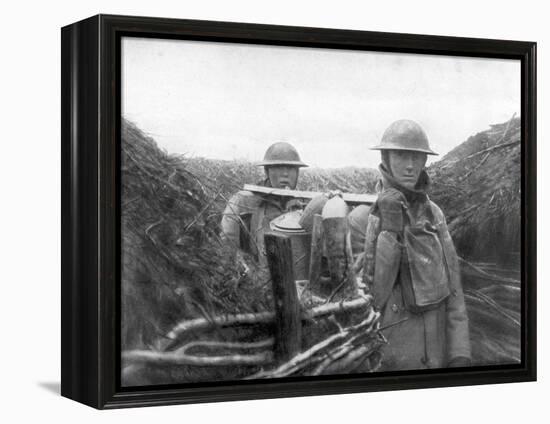 American Troops at the Front Delivering Soup to their Comrades, 1917-1918-null-Framed Premier Image Canvas