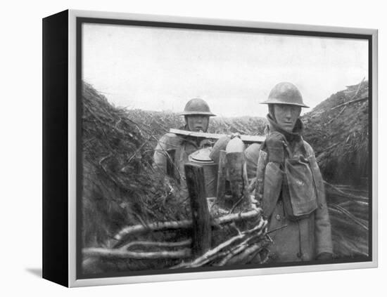 American Troops at the Front Delivering Soup to their Comrades, 1917-1918-null-Framed Premier Image Canvas