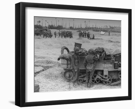 American Troops During Campaign to Liberate Caen During WWII-null-Framed Photographic Print