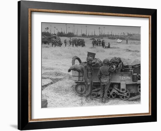 American Troops During Campaign to Liberate Caen During WWII-null-Framed Photographic Print