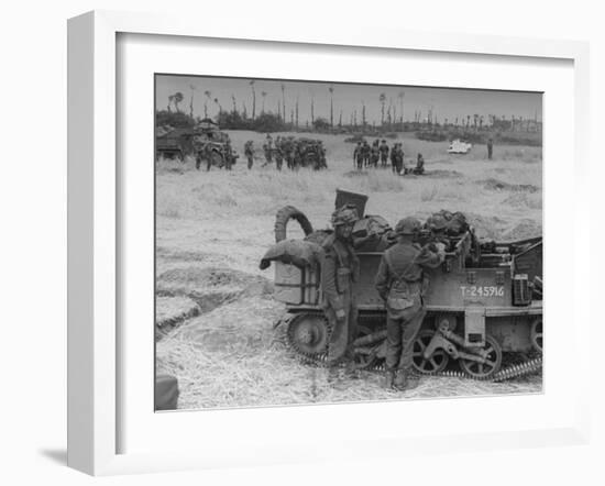 American Troops During Campaign to Liberate Caen During WWII-null-Framed Photographic Print