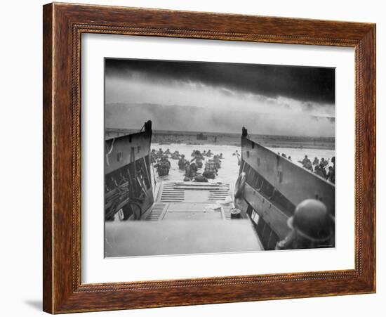 American Troops on Omaha Beach During D Day Invasion of Normandy-null-Framed Photographic Print