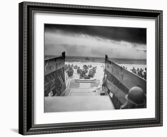 American Troops on Omaha Beach During D Day Invasion of Normandy-null-Framed Photographic Print