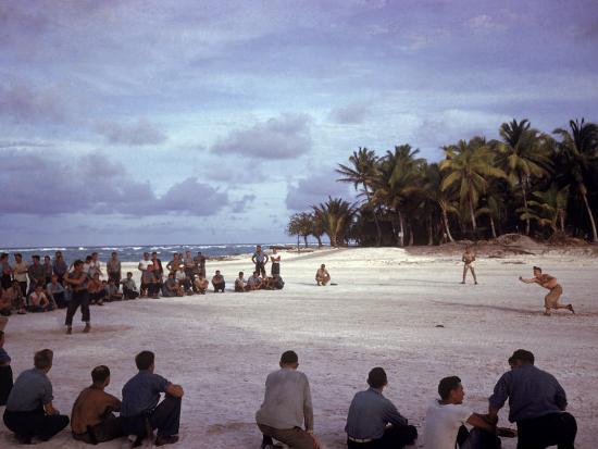 American Troops on Tarawa Playing Softball During WWII-J^ R^ Eyerman-Photographic Print