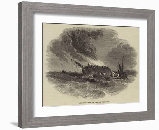 American Vessel on Fire Off Weymouth-null-Framed Giclee Print