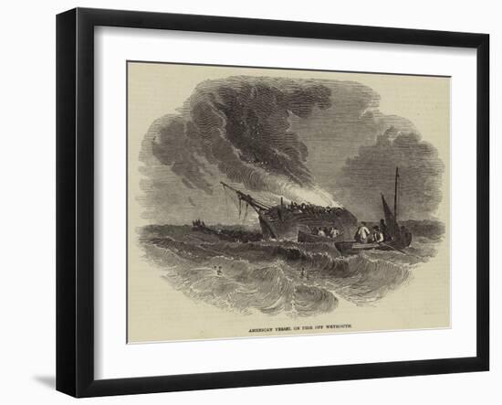 American Vessel on Fire Off Weymouth-null-Framed Giclee Print