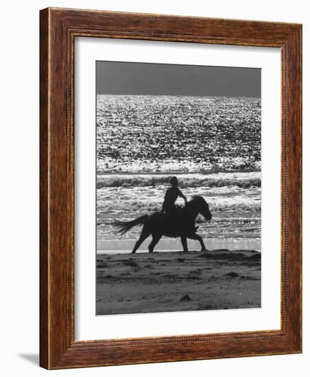 American Visitors Enjoying Horseback Riding on Rosarita Beach-Allan Grant-Framed Photographic Print