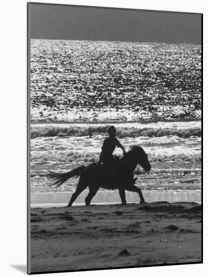 American Visitors Enjoying Horseback Riding on Rosarita Beach-Allan Grant-Mounted Photographic Print