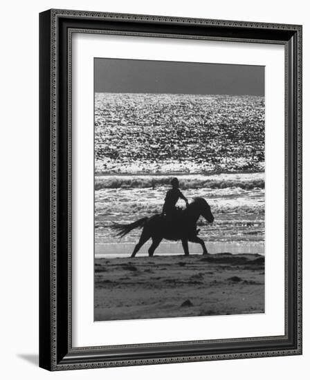 American Visitors Enjoying Horseback Riding on Rosarita Beach-Allan Grant-Framed Photographic Print