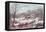 American Winter Evening Scene-Currier & Ives-Framed Premier Image Canvas