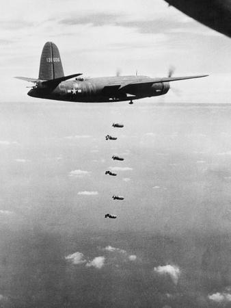 American World War II Planes Dropping Bombs' Photographic Print | Art.com