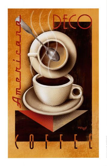 'Americana Deco Coffee' Art Print - Michael L. Kungl | Art.com
