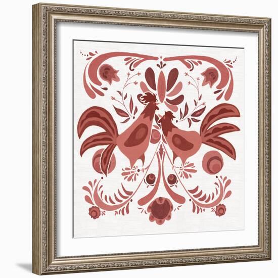 Americana Roosters II Red-Wild Apple Portfolio-Framed Art Print