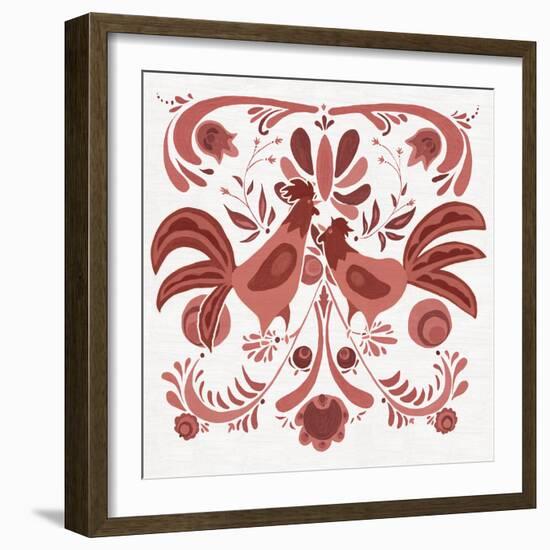 Americana Roosters II Red-Wild Apple Portfolio-Framed Art Print