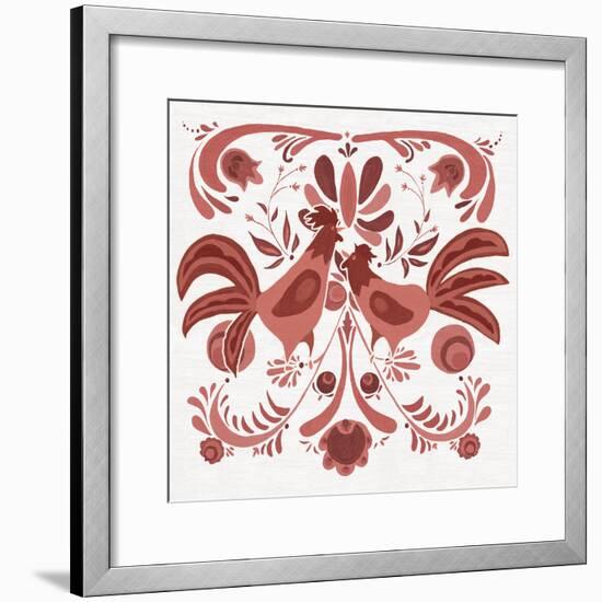 Americana Roosters II Red-Wild Apple Portfolio-Framed Art Print