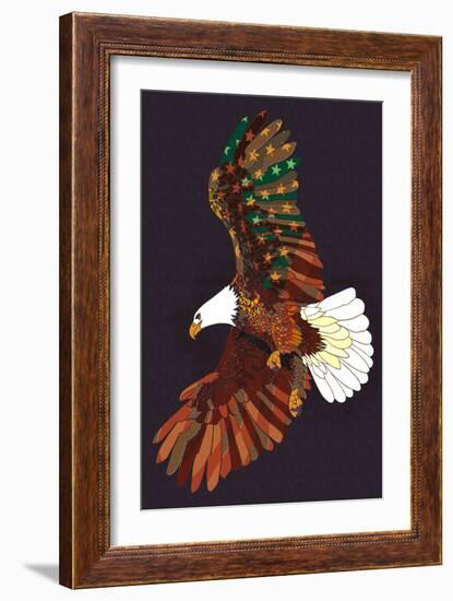 Americana - Soaring Eagle-Lantern Press-Framed Art Print