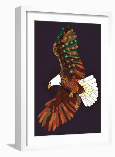 Americana - Soaring Eagle-Lantern Press-Framed Art Print