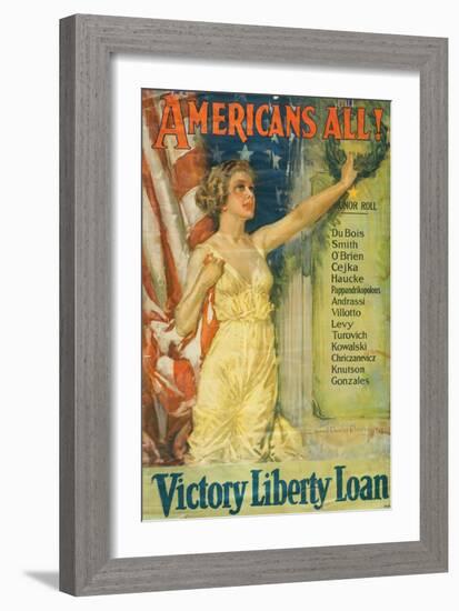 "Americans All!: Victory Liberty Loan", 1919-Howard Chandler Christy-Framed Giclee Print