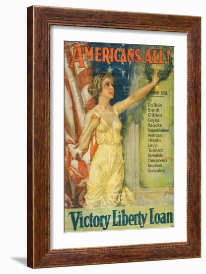 "Americans All!: Victory Liberty Loan", 1919-Howard Chandler Christy-Framed Giclee Print