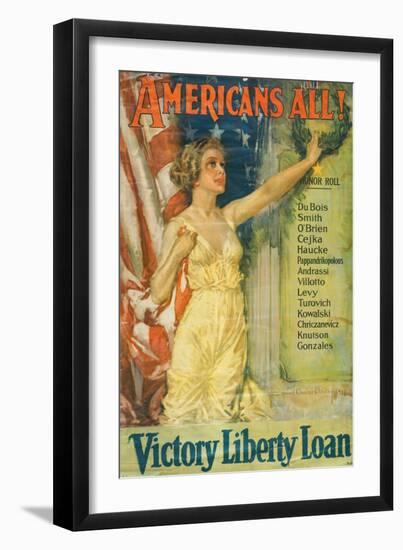 "Americans All!: Victory Liberty Loan", 1919-Howard Chandler Christy-Framed Giclee Print