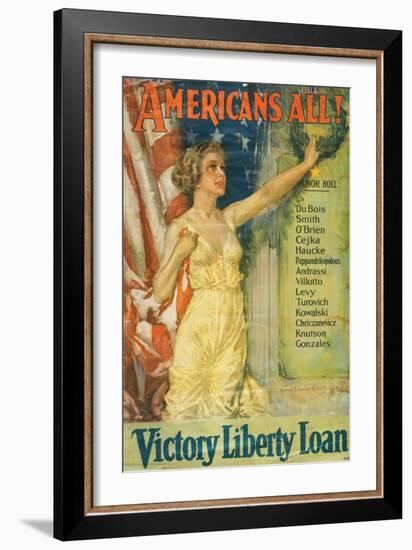 "Americans All!: Victory Liberty Loan", 1919-Howard Chandler Christy-Framed Giclee Print