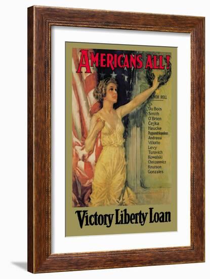 Americans All! Victory Liberty Loan-Howard Chandler Christy-Framed Art Print