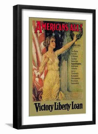 Americans All! Victory Liberty Loan-Howard Chandler Christy-Framed Art Print