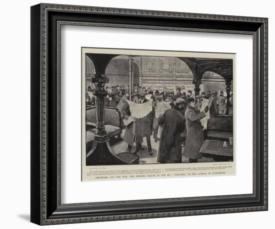 Americans and the War, the Smoking Saloon of the Ss Campania on Her Arrival at Queenstown-Henry Marriott Paget-Framed Giclee Print