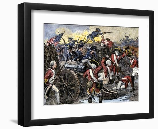 Americans Capturing a British Redoubt during the Battle of Yorktown, c.1781-null-Framed Giclee Print