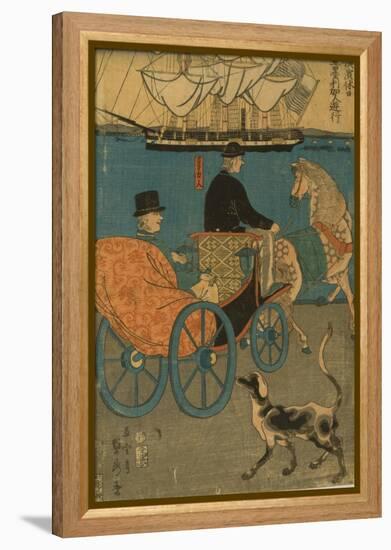 Americans Enjoying Sunday in Yokohama, 1861-Utagawa Sadahide-Framed Premier Image Canvas