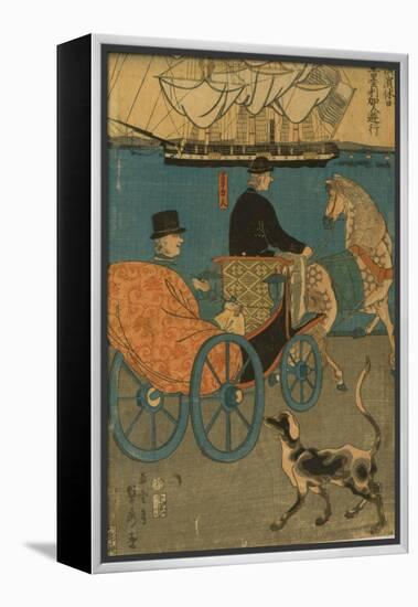 Americans Enjoying Sunday in Yokohama, 1861-Utagawa Sadahide-Framed Premier Image Canvas