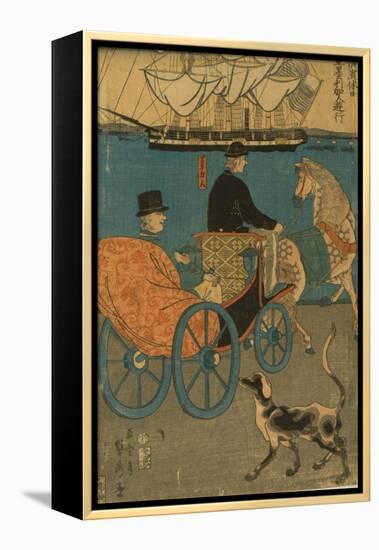 Americans Enjoying Sunday in Yokohama, 1861-Utagawa Sadahide-Framed Premier Image Canvas