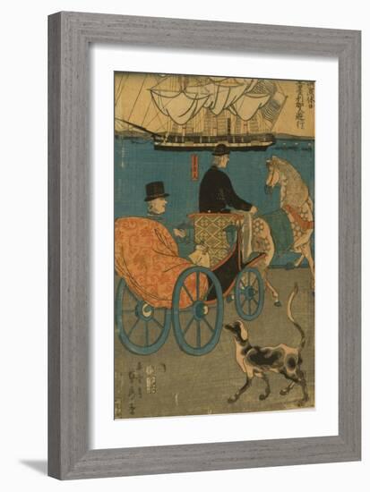 Americans Enjoying Sunday in Yokohama, 1861-Utagawa Sadahide-Framed Giclee Print