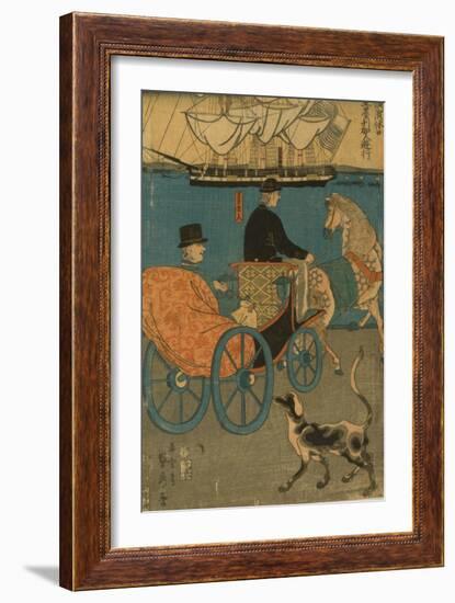 Americans Enjoying Sunday in Yokohama, 1861-Utagawa Sadahide-Framed Giclee Print