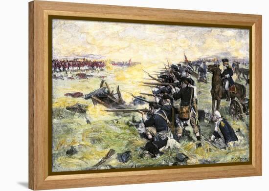 Americans Holding Their Ground at the Battle of the Brandywine, American Revolution, c.1777-null-Framed Premier Image Canvas