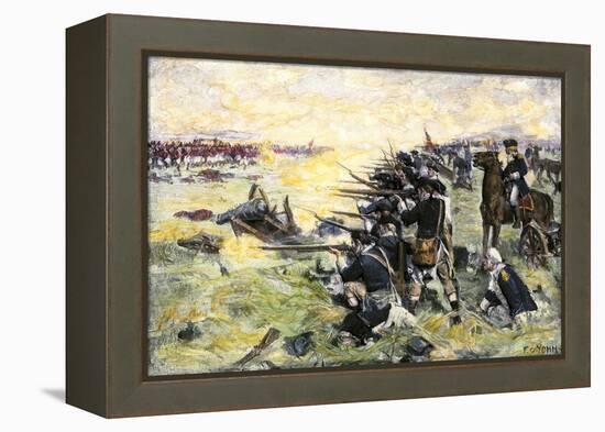 Americans Holding Their Ground at the Battle of the Brandywine, American Revolution, c.1777-null-Framed Premier Image Canvas