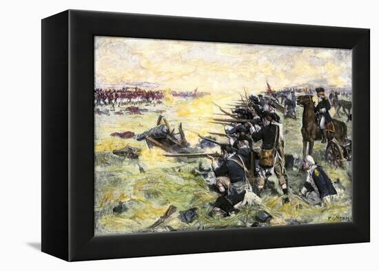 Americans Holding Their Ground at the Battle of the Brandywine, American Revolution, c.1777-null-Framed Premier Image Canvas