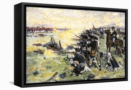 Americans Holding Their Ground at the Battle of the Brandywine, American Revolution, c.1777-null-Framed Premier Image Canvas