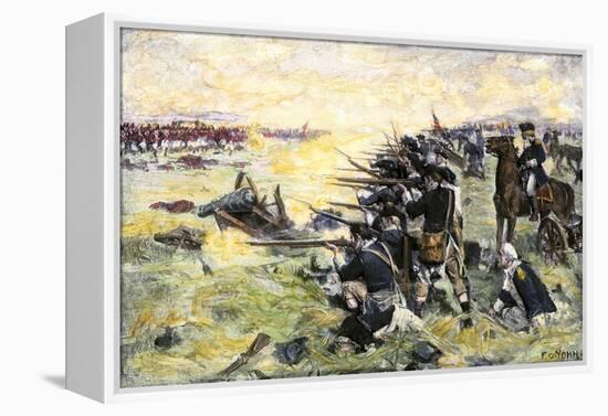 Americans Holding Their Ground at the Battle of the Brandywine, American Revolution, c.1777-null-Framed Premier Image Canvas